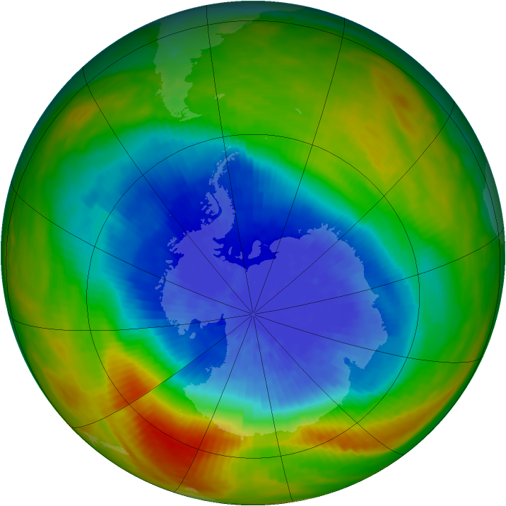 Antarctic ozone map for 28 September 1984